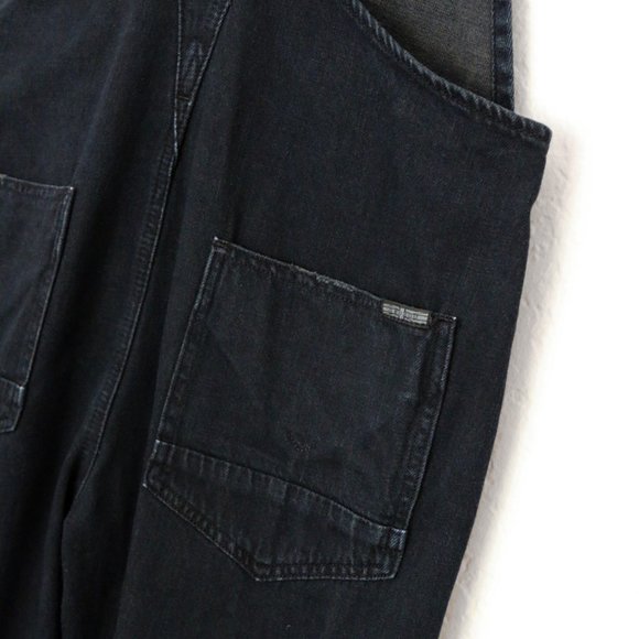 Hudson London Overalls S in Night Train Faded Blue Black Denim Relaxed Fit $245 - Picture 6 of 16